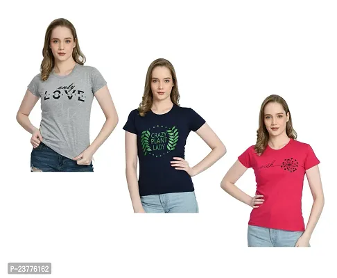 Elegant Cotton Printed Tshirt Combo For Women Pack Of 3