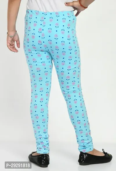 Stylish Blue Cotton Printed Leggings For Girls-thumb5