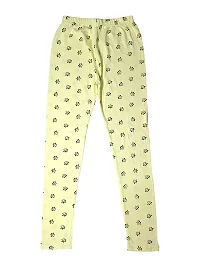 KAYU? Girl's Cotton Printed Leggings Slim Fit Cotton Stretchable Leggings [Pack of 3] Peach3, Yellow, Baby Pink-thumb3