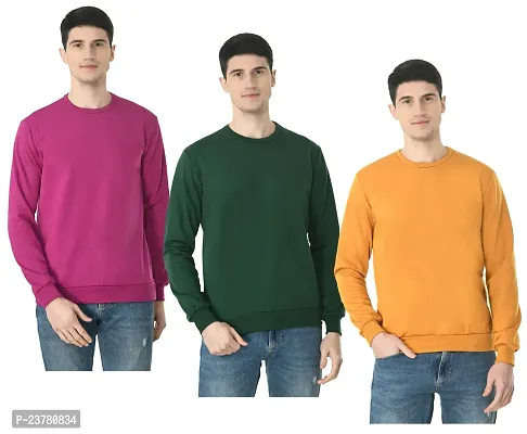 Stylish Fancy Fleece Sweatshirts For Men Pack Of 3