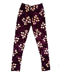 KAYU? Girl's Velvet Printed Leggings Fashionable Ultra Comfortable for Winters [Pack of 3] Red Blue, Purple, Black Cream-thumb4