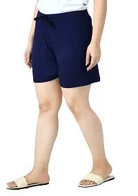 KAYU? Women's Cotton Regular Fit Solid and Printed Shorts/Hot Pant [Pack of 3] Black3, Navy Blue2, Black-thumb4