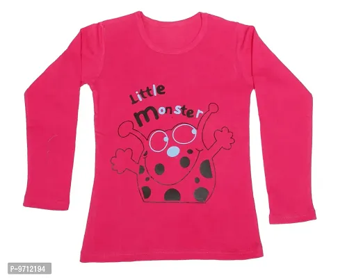 Indistar Girls Cotton Full Sleeve Printed T-Shirt (Pack of 3)_Pink::Yellow::Red_Size: 6-7 Year-thumb4