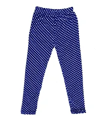 KAYU? Girl's Velvet Printed Leggings Fashionable Ultra Comfortable for Winters [Pack of 2] Blue, Brown Cream-thumb2