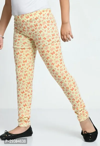 Stylish Beige Cotton Printed Leggings For Girl-thumb3