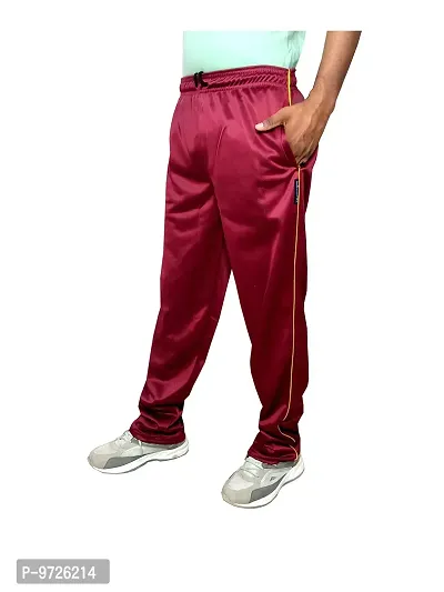 KAYU Men's Polyester Track Pants for Winters (Mehndi,Maroon,36) Pack of 2-thumb5