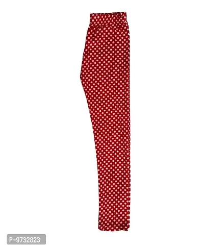 KAYU? Girl's Velvet Printed Leggings Fashionable Ultra Comfortable for Winters [Pack of 3] Red White, Navy Blue, Black Cream-thumb2