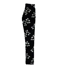 KAYU? Girl's Velvet Printed Leggings Fashionable Ultra Comfortable for Winters [Pack of 2] Black Cream, Black White-thumb1