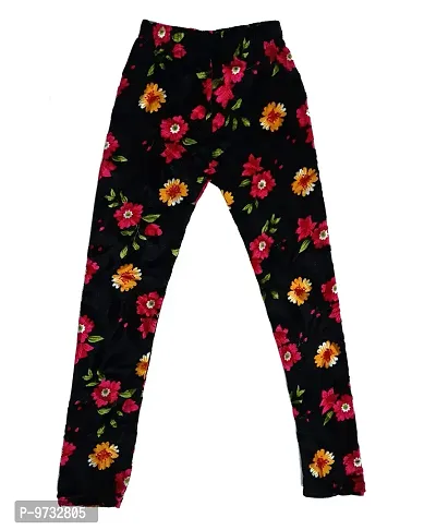 KAYU? Girl's Velvet Printed Leggings Fashionable Ultra Comfortable for Winters [Pack of 3] Dark Brown, Black, Red Blue-thumb5