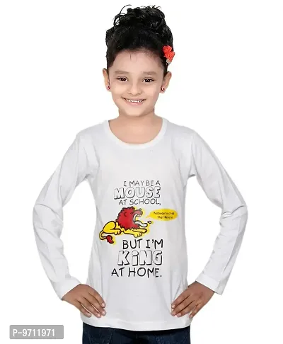 IndiWeaves Girls Cotton Full Sleeves Printed T-Shirt(10200-09-IW-L1_White_9-10 Years)-thumb2