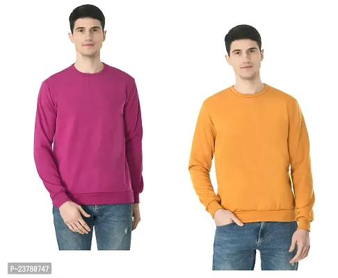 Stylish Fancy Fleece Sweatshirts For Men Pack Of 2-thumb0