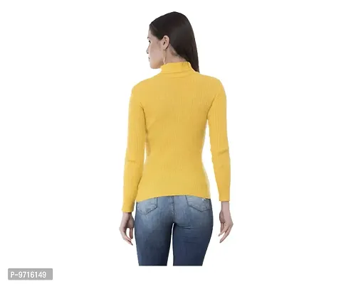 KAYU 10110-02-IW-R-P1 Women's Woollen Full Sleeves High Neck Skivvy for Winter (Yellow, Free Size)-thumb2