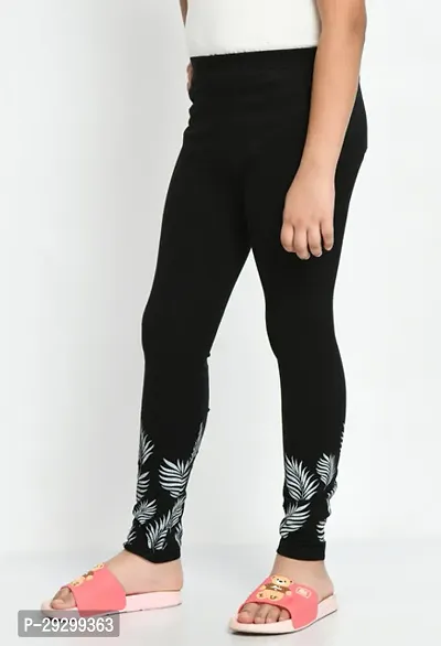 Fabulous Cotton Black Printed Leggings For Girls-thumb4