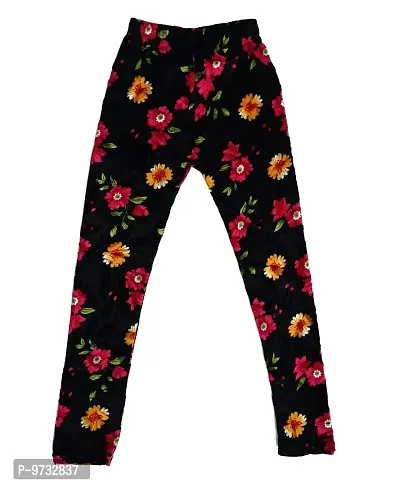 KAYU? Girl's Velvet Printed Leggings Fashionable Ultra Comfortable for Winters [Pack of 3] Dark Brown, Black, Red White-thumb5
