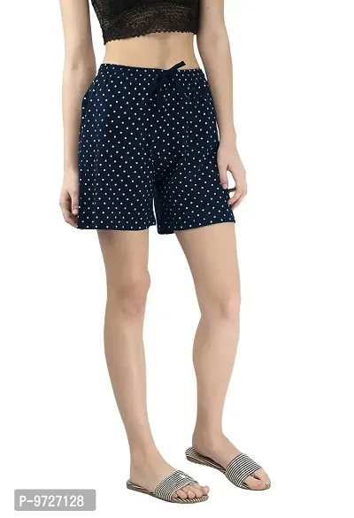 KAYU? Women's Cotton Regular Fit Solid and Printed Shorts/Hot Pant [Pack of 3] Black3, Black4, Navy Blue1-thumb2