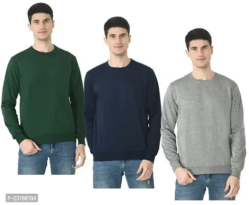 Stylish Fancy Fleece Sweatshirts For Men Pack Of 3-thumb0