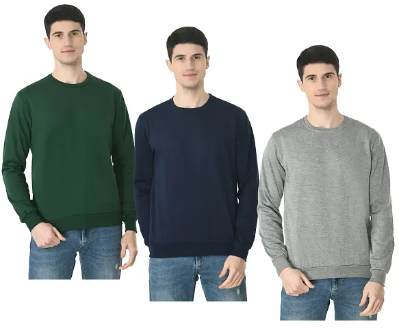 Stylish Fancy Fleece Sweatshirts For Men Pack Of 3