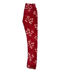 KAYU? Girl's Velvet Printed Leggings Fashionable Ultra Comfortable for Winters [Pack of 3] Brown, Red Cream, Black White-thumb3