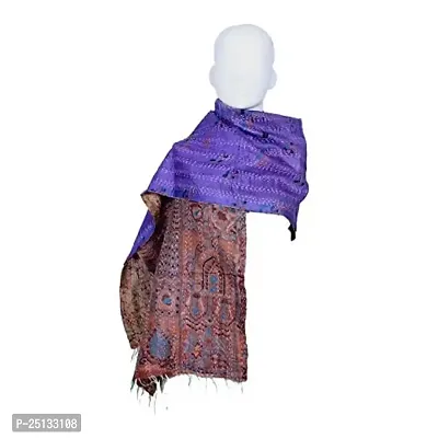 Elite Purple Silk Printed Stoles For Women