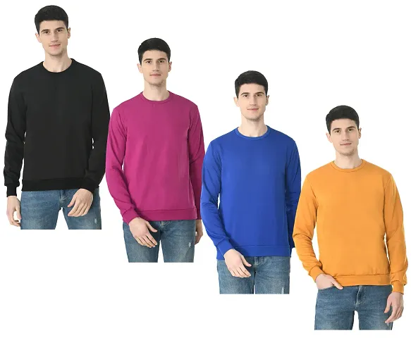 Stylish Fancy Fleece Sweatshirts For Men Pack Of 4
