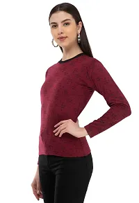 Stylish Wool Blend Printed Round Neck Tees For Women-thumb1