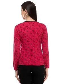 Stylish Wool Blend Printed Round Neck Tees For Women-thumb2