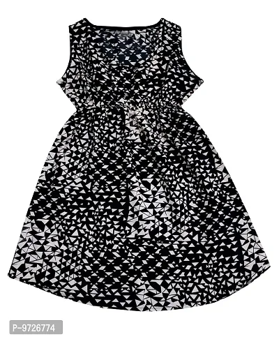 KAYU? Kids Girl's Crepe Printed Frock Dress for Girl's - Regular Fit [Pack of 3] Multicolor10-thumb4
