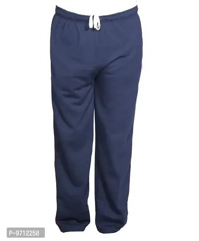 Indistar Men's Premium Cotton Warm Wollen Lower/Track Pants with 1 Zipper Pocket and 1 Open Pocket for Winter_Blue_Size-38-thumb0