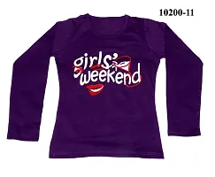 IndiWeaves Girls Cotton Purple Full Sleeves Printed T-Shirts(10200-11-IW-XXL_XX-Large)-thumb4