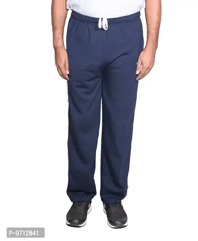 Indistar Men's Premium Cotton Warm Wollen Lower/Track Pants with 1 Zipper Pocket and 1 Open Pocket for Winter_Blue_Size-42-thumb2