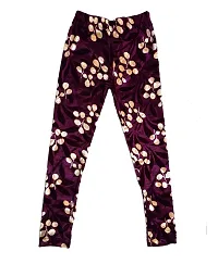 KAYU? Girl's Velvet Printed Leggings Fashionable Ultra Comfortable for Winters [Pack of 2] Dark Brown, Purple-thumb4