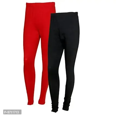 Indistar Women Warm Wollen Lycra Legging (Pack of 2)_Red::Black_Size-M-thumb0