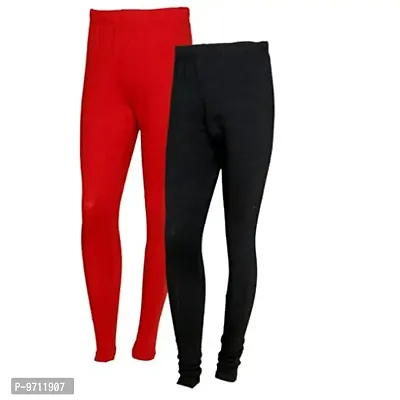 Indistar Women Warm Wollen Lycra Legging (Pack of 2)_Red::Black_Size-XL