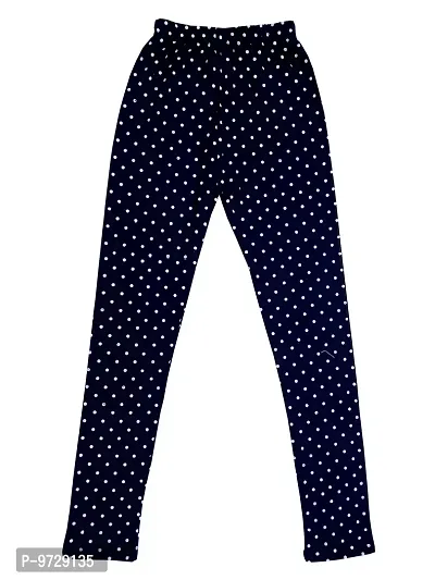 KAYU? Girl's Cotton Printed Leggings Slim Fit Cotton Stretchable Leggings [Pack of 3] Black, White1, Navy Blue-thumb2