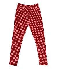 KAYU? Girl's Velvet Printed Leggings Fashionable Ultra Comfortable for Winters [Pack of 3] Red White, Navy Blue, Black Cream-thumb2