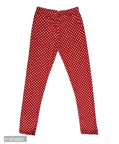 KAYU? Girl's Velvet Printed Leggings Fashionable Ultra Comfortable for Winters [Pack of 3] Red White, Navy Blue, Black Cream-thumb3