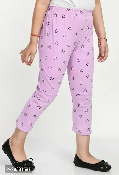 Stylish Pink Cotton Printed Regular Fit Capris For Girl-thumb5