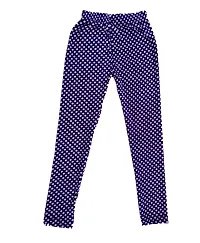 KAYU? Girl's Velvet Printed Leggings Fashionable Ultra Comfortable for Winters [Pack of 3] Navy Blue, Red Blue, Black Cream-thumb2