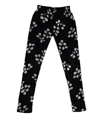 KAYU? Girl's Velvet Printed Leggings Fashionable Ultra Comfortable for Winters [Pack of 2] Brown, Black Cream-thumb4