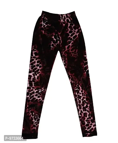 KAYU? Girl's Velvet Printed Leggings Fashionable for Winters [Pack of 3] Dark Brown, Grey, Red Yellow-thumb2