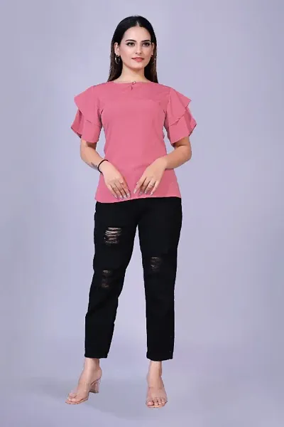 Classic Rayon Solid Tops for Womens