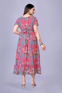 Classic Womens Faux Georgette Long Dress-thumb3