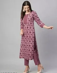 Stylish Maroon Cotton A-Line Printed Kuti With Pant For Women-thumb4