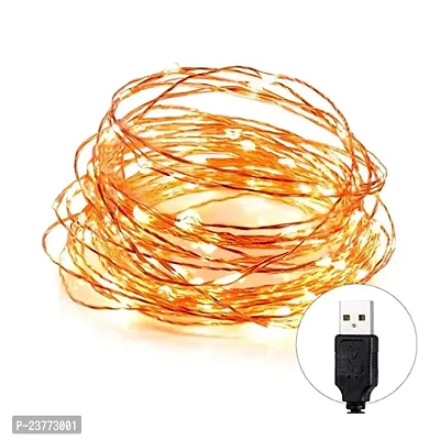 3 Meter LED Fairy String Light Warm White, 10ft (30 Bulbs) Outdoor/Indoor Lights | USB Powered | Starry Decoration Light for Diwali, Wedding, Birthday Party, Home Wall Bedroom Decoration (Pack Of 2)-thumb3