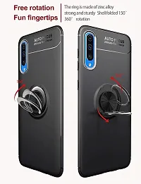 Mobile Cover Case for Samsung Galaxy A50s/A30s, Ultra-Slim Invisible Metal Ring Bracket, Magnetic Support, Shockproof Anti-Scratch Protective Cover with Kickstand (Pack of 2 (Black))-thumb2