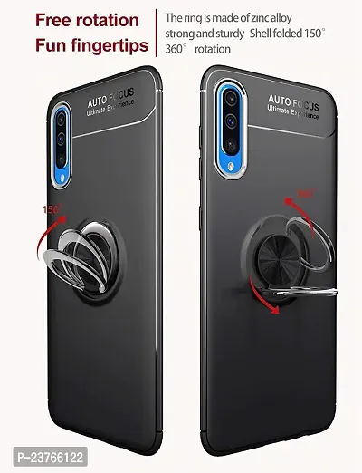 Mobile Cover Case for Samsung Galaxy A50s/A30s, Ultra-Slim Invisible Metal Ring Bracket, Magnetic Support, Shockproof Anti-Scratch Protective Cover Case with Kickstand (Pack of 2 (Blue))-thumb3