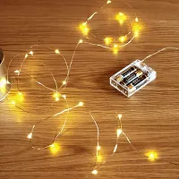 5 Meter Warm White LED Fairy String Light, 16ft Outdoor/Indoor Light | Waterproof | Battery Powered | Starry Decoration Light for Diwali, Wedding, Birthday Party, Home Decoration and More-thumb1