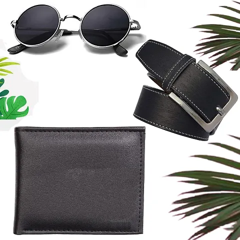 Aadab Trendy Unisex Sunglasses With Trandy Men's Belt Men's Wallet Combo