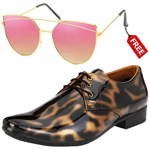 Latest Classic Solid Formal Shoes for Men with Sunglass