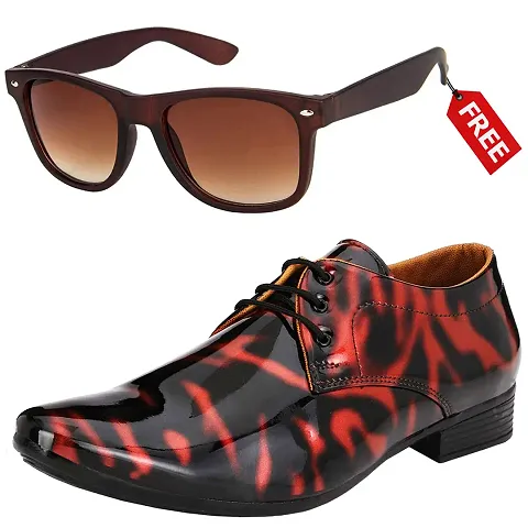 Voguish Classic Solid Formal Shoes for Men with Sunglass